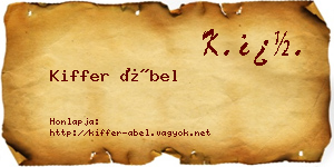Kiffer Ábel névjegykártya