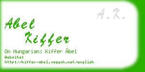 abel kiffer business card